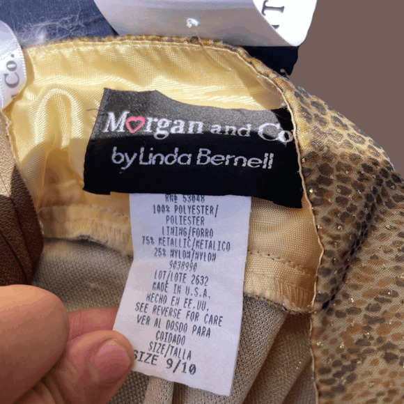 Morgan and Co Maxi Dress | Brown Metallic Halter | Size 9/10 | Vintage - Picture 2 of 5